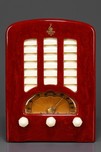 Highly Swirled Oxblood Catalin Emerson BT-245 &rsquo;Tombstone&rsquo; Radio