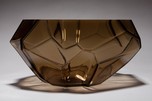 Art Deco Ruba Rombic Topaz Glass Cupped Bowl