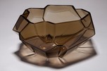 Art Deco Ruba Rombic Topaz Glass Cupped Bowl