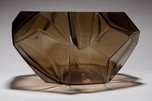 Art Deco Ruba Rombic Topaz Glass Cupped Bowl