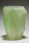 Ruba Rombic Jade Glass Vase American Art Deco