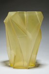 American Art Deco Ruba Rombic Sunshine Yellow Glass Vase