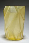 American Art Deco Ruba Rombic Sunshine Yellow Glass Vase