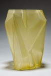 American Art Deco Ruba Rombic Sunshine Yellow Glass Vase