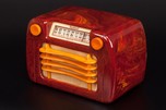 Sentinel 284 ’Wavy Grill’ Catalin Radio in Oxblood Red and Yellow