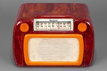 Sentinel 284-NB Catalin Outline Grille Radio in Marbleized Oxblood Red