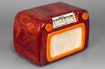 Sentinel 284-NB Catalin Outline Grille Radio in Marbleized Oxblood Red