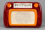 Sentinel 284-NB Catalin Outline Grille Radio in Marbleized Oxblood Red