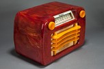 Sentinel 284 ”Wavy Grill” Catalin Radio in Oxblood Red and Butterscotch