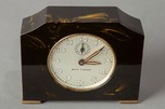Art Deco Seth Thomas Catalin Bakelite Clock in Black Swirl
