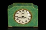 Deco Seth Thomas Catalin Bakelite Clock in Turquoise-Green