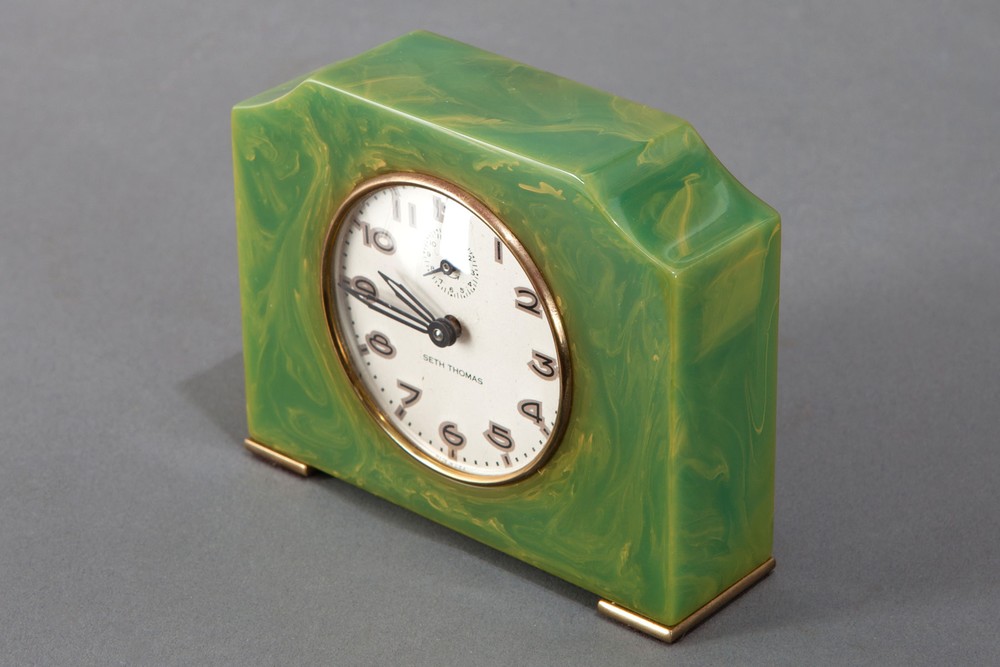 Art Deco Seth Thomas Catalin Bakelite Clock in Green | Clocks ...