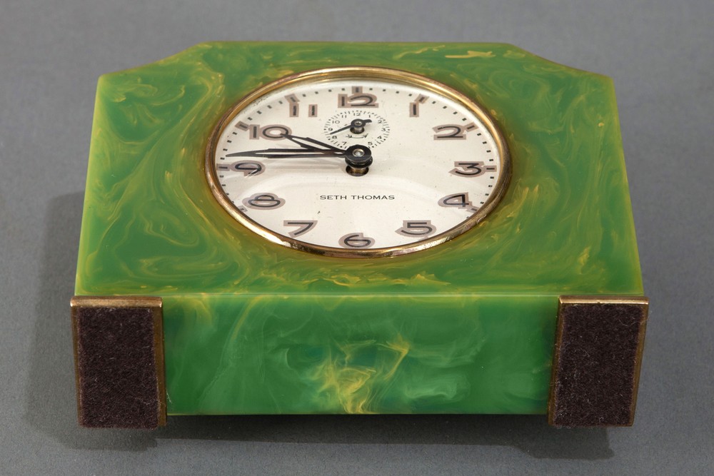 Art Deco Seth Thomas Catalin Bakelite Clock in Green | Clocks ...