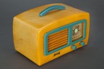 Catalin Sonora KM &rdquo;Coronet&rdquo; Yellow + Blue 1941 Art Deco Radio