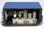 Sparton 557 ”Sled” Radio in Cobalt Blue Mirror Art Deco Teague Design
