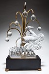 Steuben Art Deco Glass Gazelle Lamp on Bakelite Base