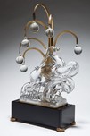 Steuben Art Deco Glass Gazelle Lamp on Bakelite Base