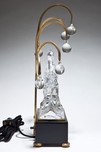 Steuben Art Deco Glass Gazelle Lamp on Bakelite Base