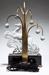 Steuben Art Deco Glass Gazelle Lamp on Bakelite Base