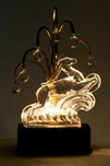 Steuben Art Deco Glass Gazelle Lamp on Bakelite Base