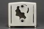 Rare Stewart Warner &rsquo;Lady&rsquo;s Head&rsquo; Radio R108X in Silver + Black