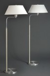 Great Pair Walter Von Nessen Spun Aluminum Art Deco Floor Lamps