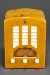 Emerson BT-245 Catalin &rsquo;Tombstone&rsquo; Radio in Swirled Yellow + Ivory